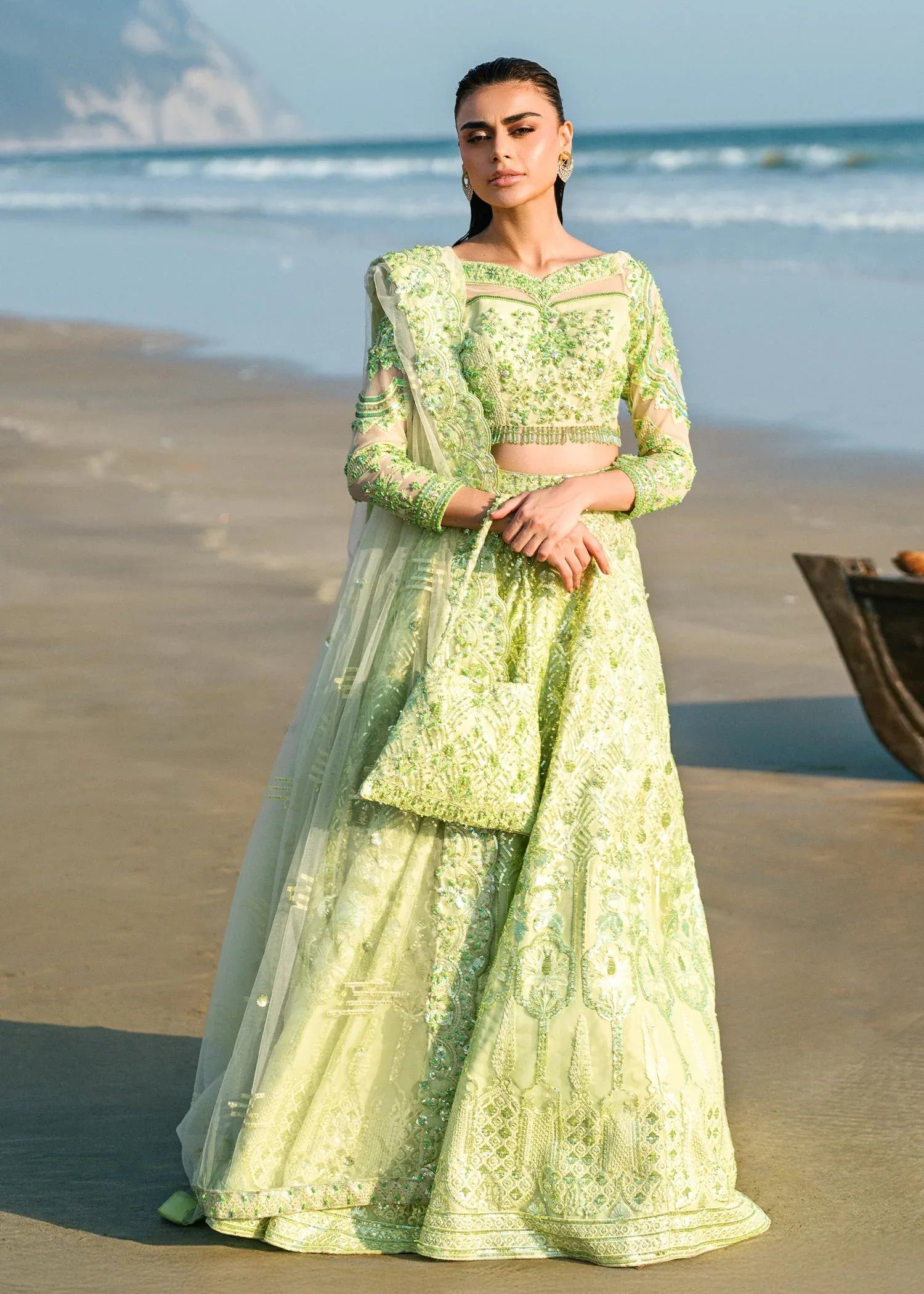 Waqas Shah | Amariage Luxury Formals | Mint Bloom - Aqsa Fabrics