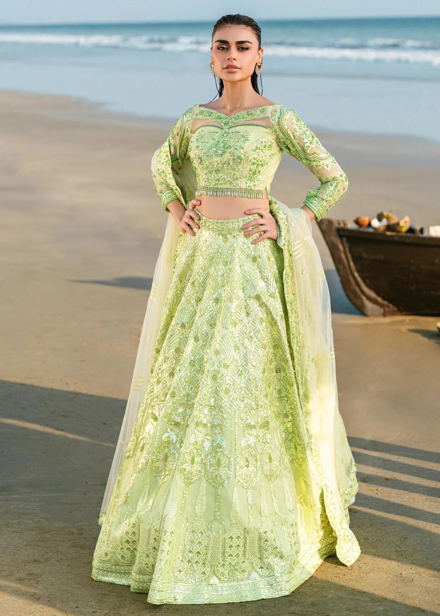 Waqas Shah | Amariage Luxury Formals | Mint Bloom - Aqsa Fabrics