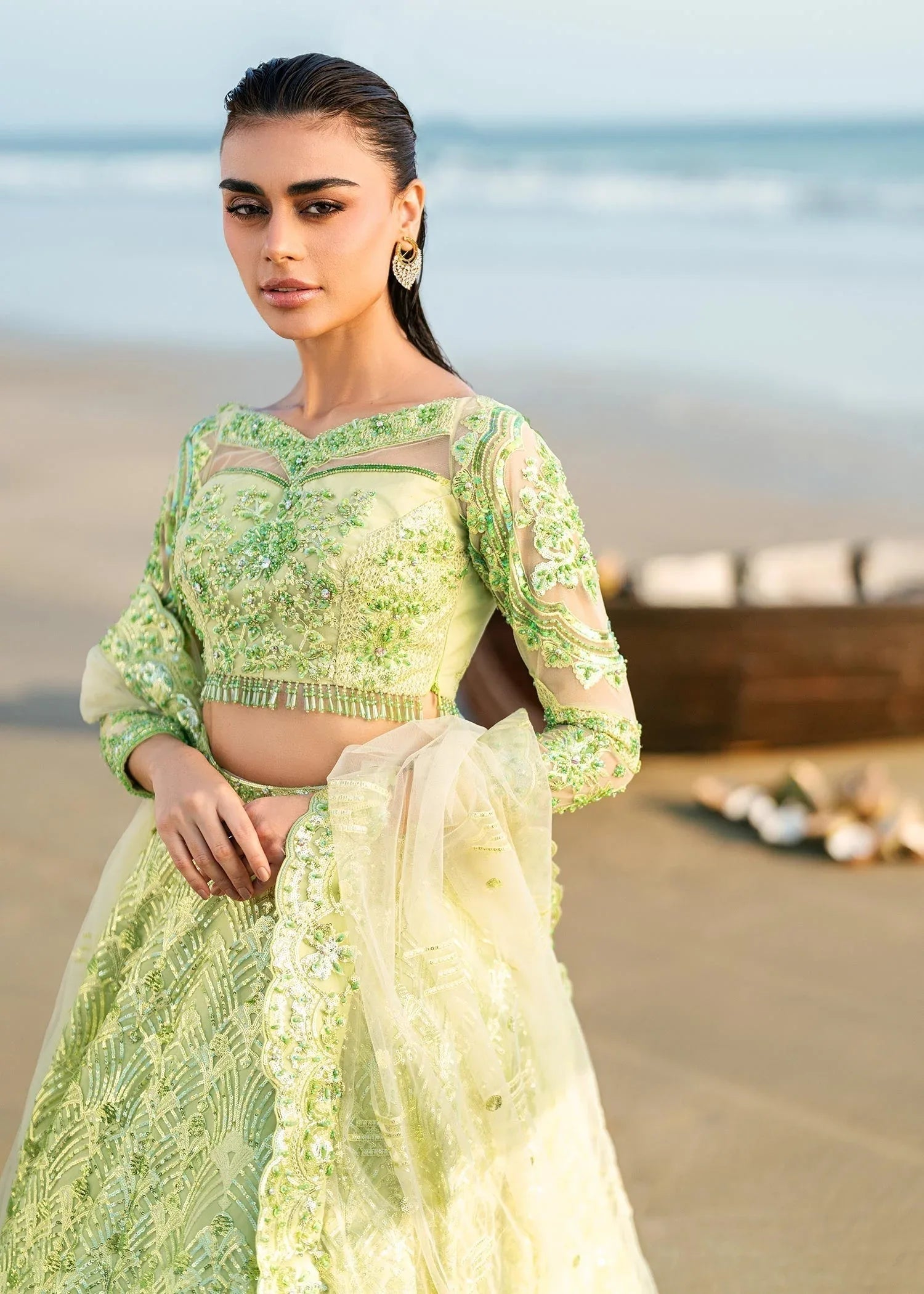 Waqas Shah | Amariage Luxury Formals | Mint Bloom - Aqsa Fabrics