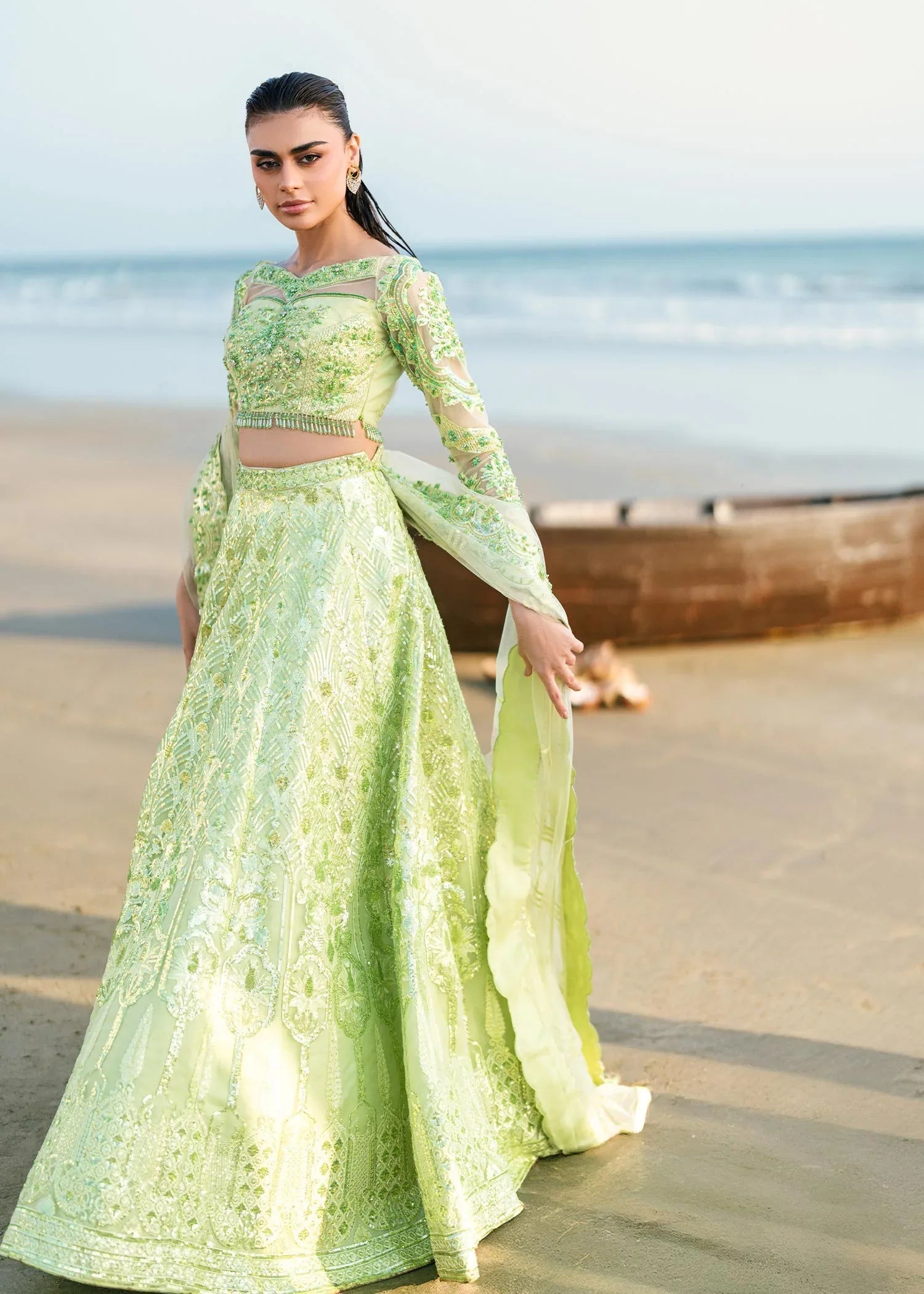 Waqas Shah | Amariage Luxury Formals | Mint Bloom - Aqsa Fabrics