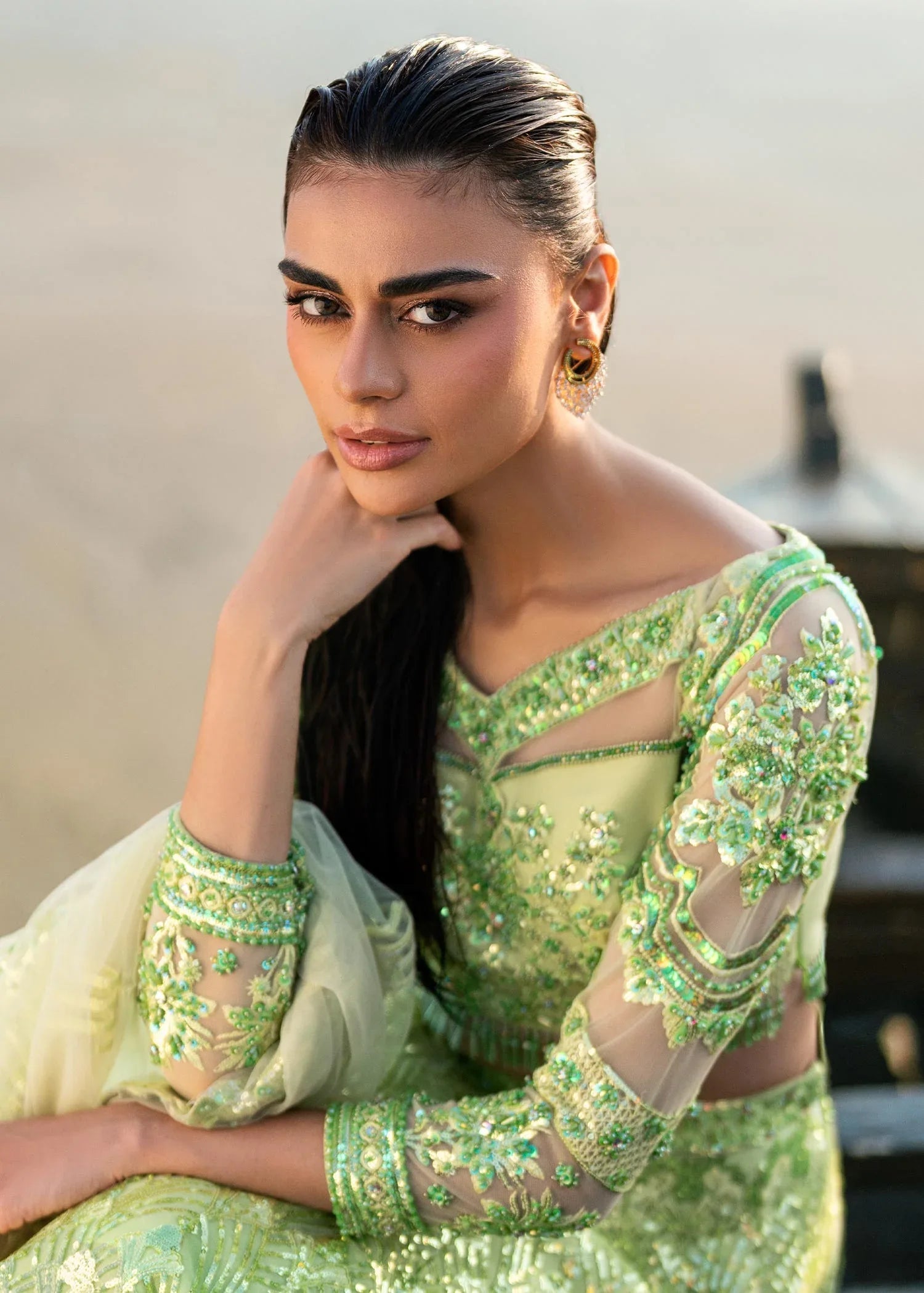 Waqas Shah | Amariage Luxury Formals | Mint Bloom - Aqsa Fabrics