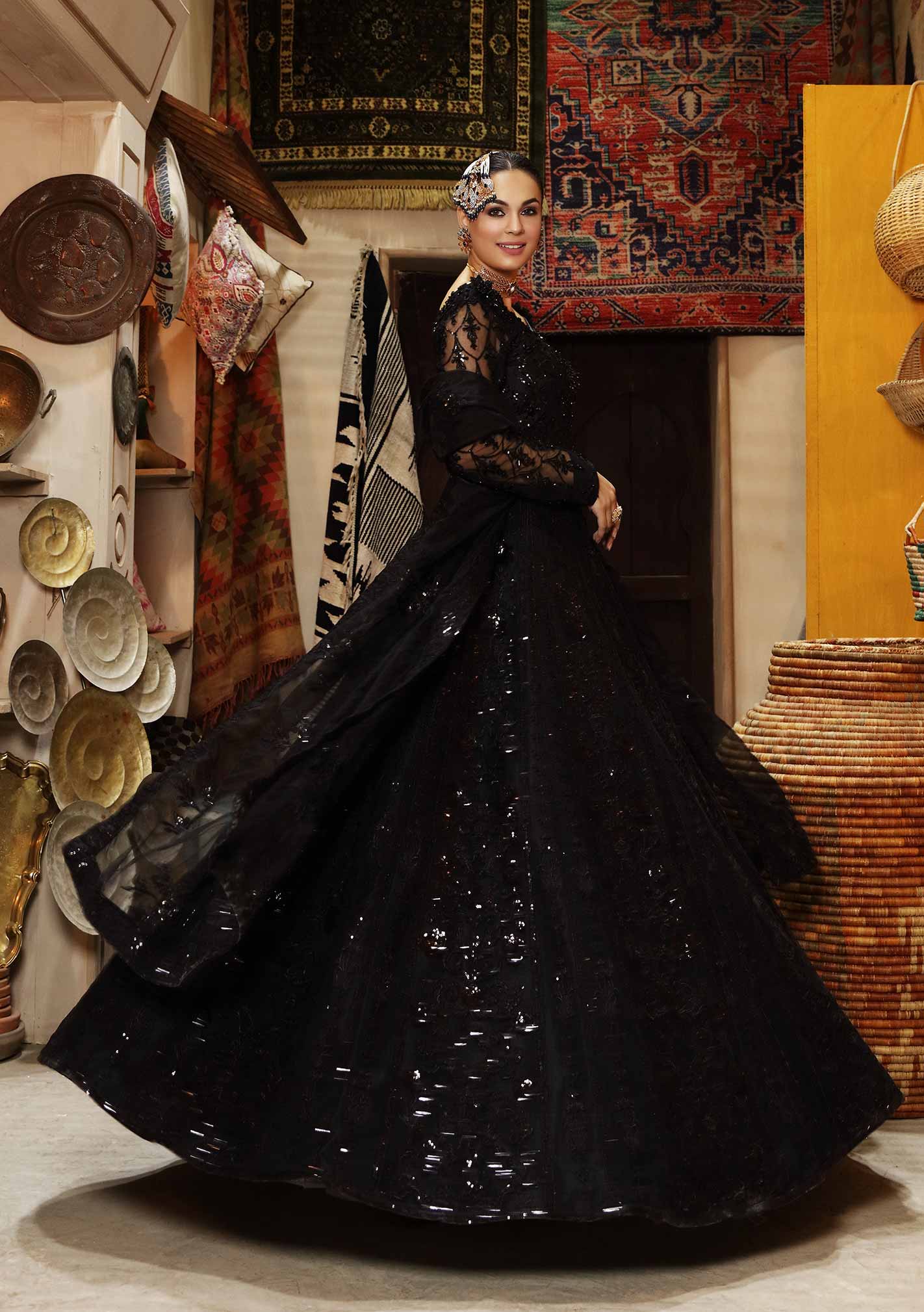 Waqas Shah | Ishq Naama | Black Blossom - Aqsa Fabrics