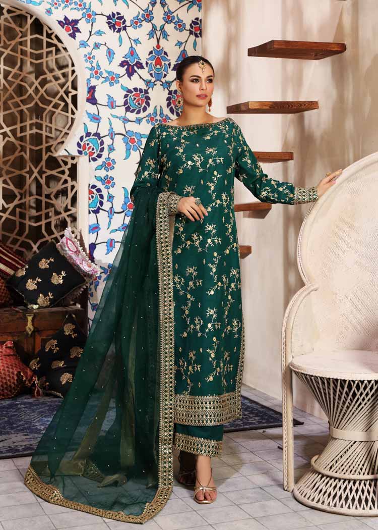 Waqas Shah | Ishq Naama | GREEN ROSE - Aqsa Fabrics