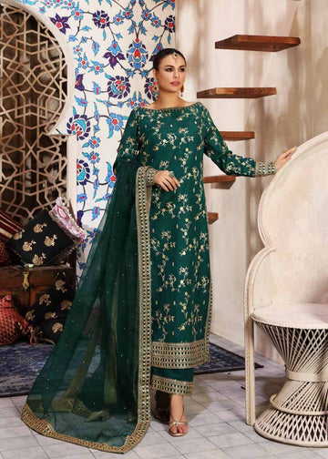 Waqas Shah | Ishq Naama | GREEN ROSE - Aqsa Fabrics