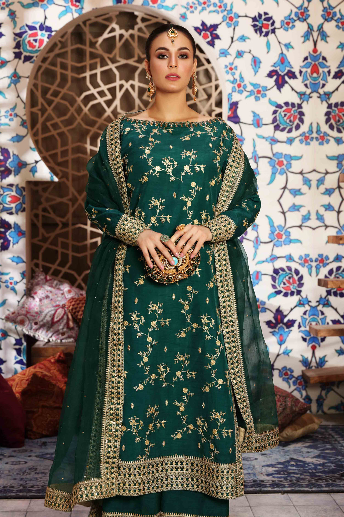 Waqas Shah | Ishq Naama | GREEN ROSE - Aqsa Fabrics