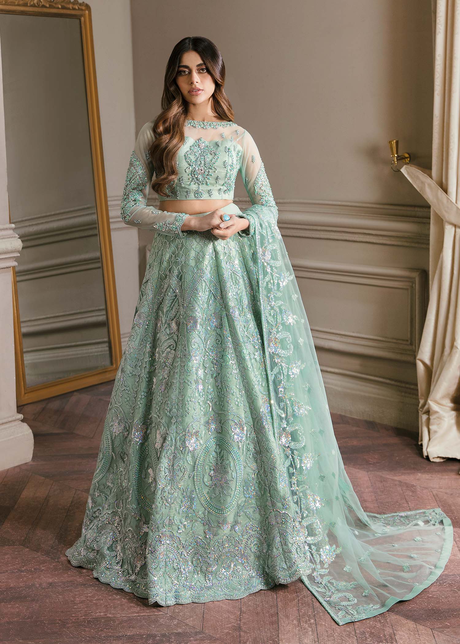 Waqas Shah | Malika - E - Elizabeth | BLUE MIST - Aqsa Fabrics
