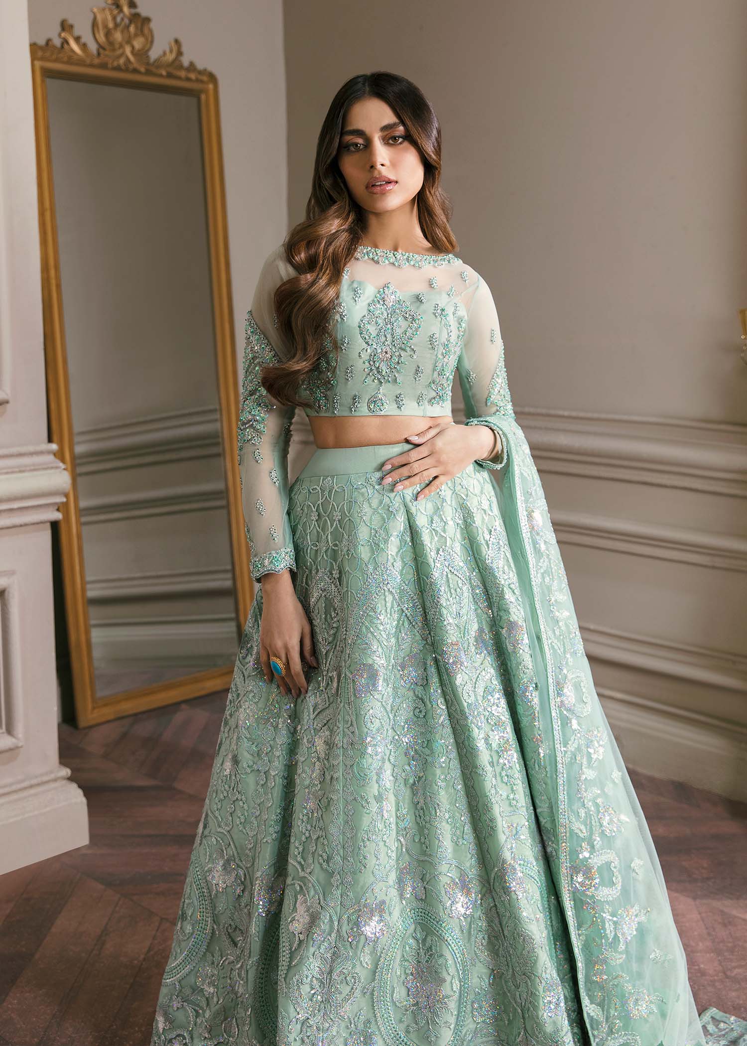 Waqas Shah | Malika - E - Elizabeth | BLUE MIST - Aqsa Fabrics