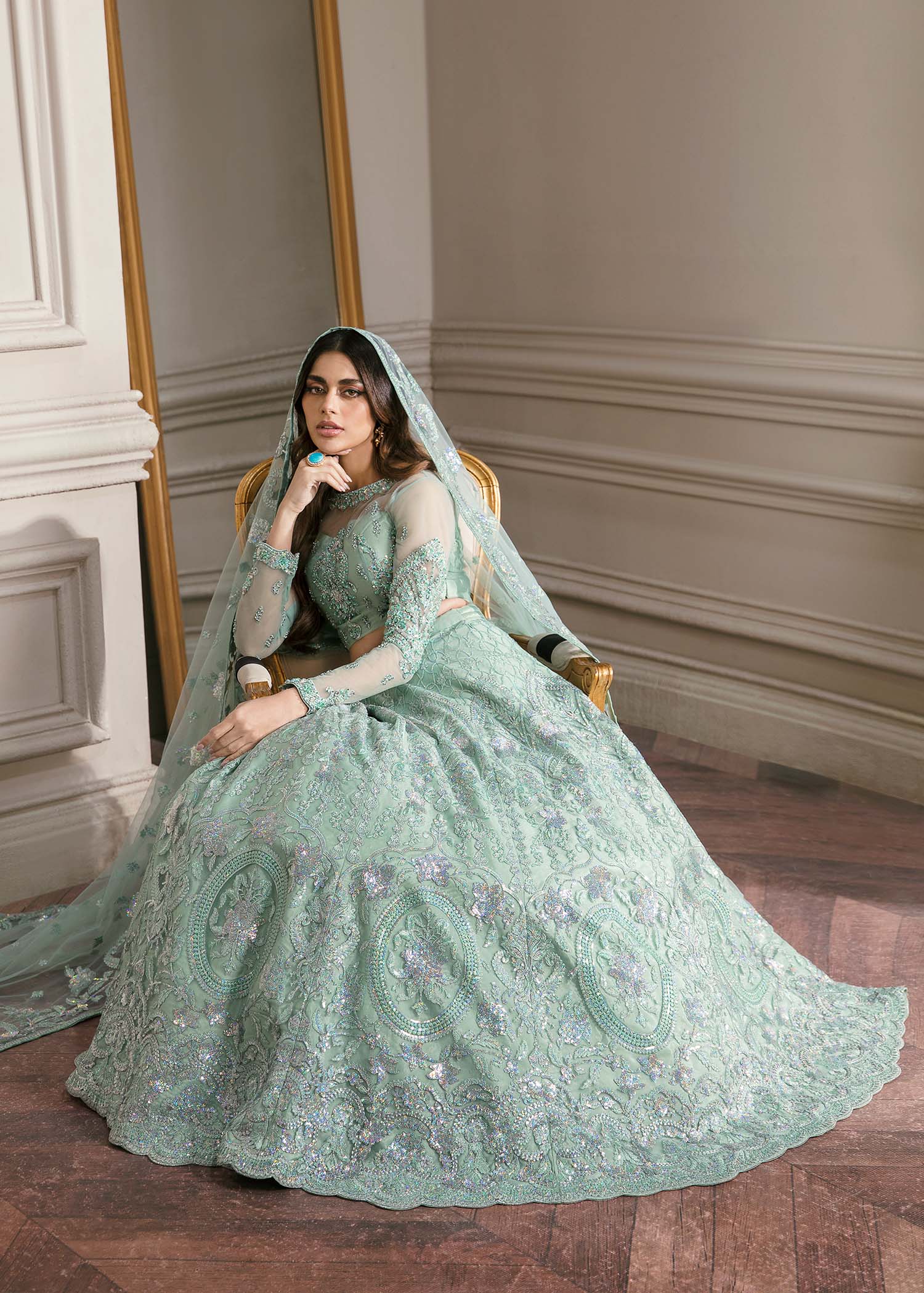 Waqas Shah | Malika - E - Elizabeth | BLUE MIST - Aqsa Fabrics