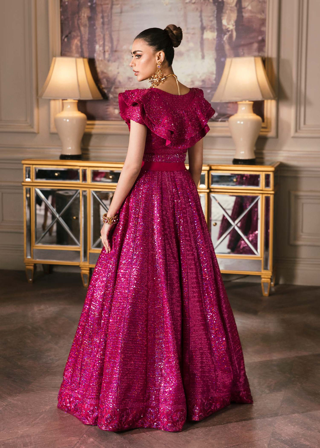 Waqas Shah | Malika - E - Elizabeth | FUCHSIA - Aqsa Fabrics