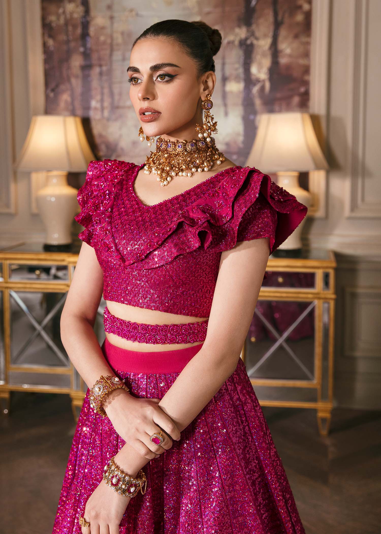 Waqas Shah | Malika - E - Elizabeth | FUCHSIA - Aqsa Fabrics