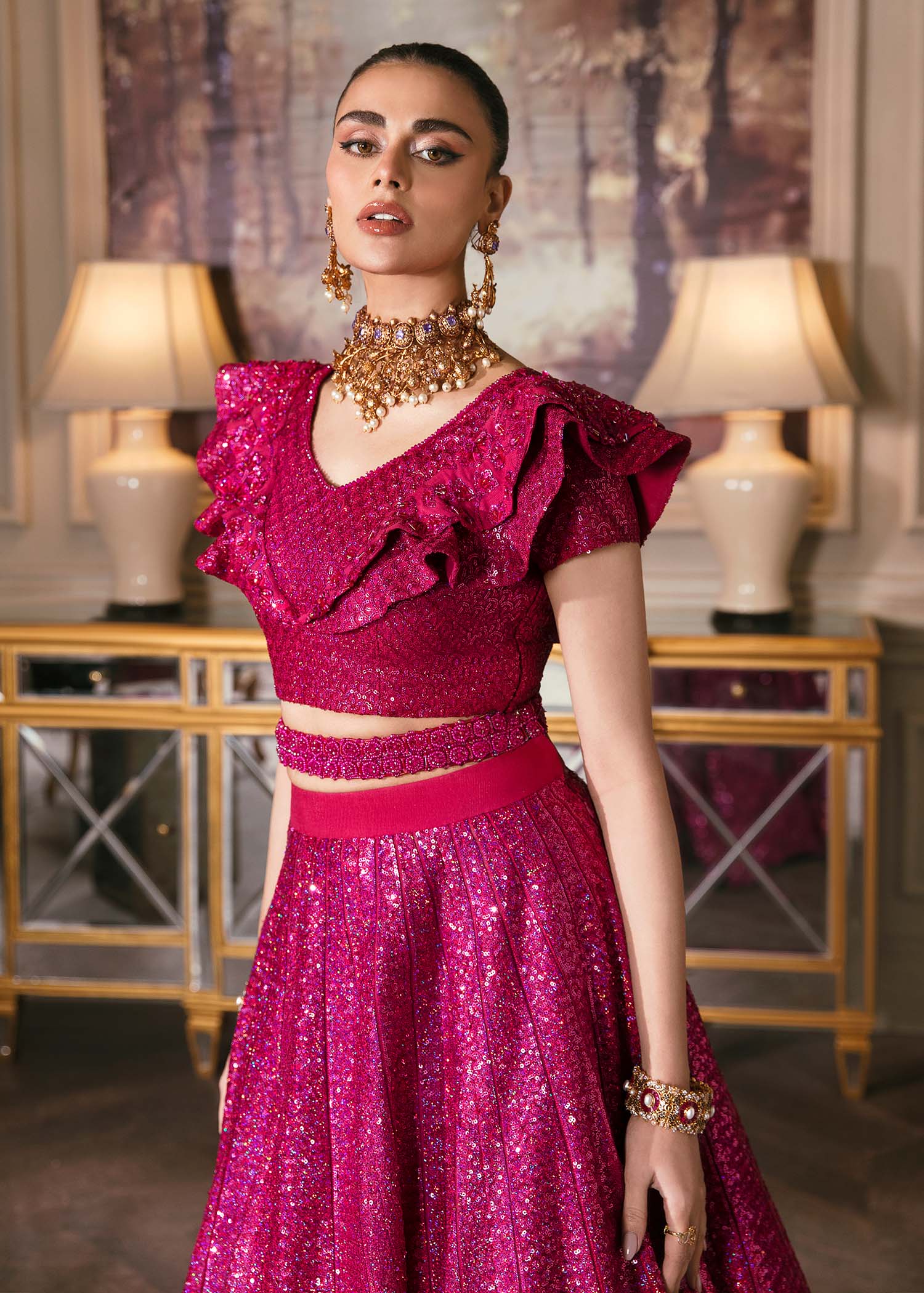 Waqas Shah | Malika - E - Elizabeth | FUCHSIA - Aqsa Fabrics
