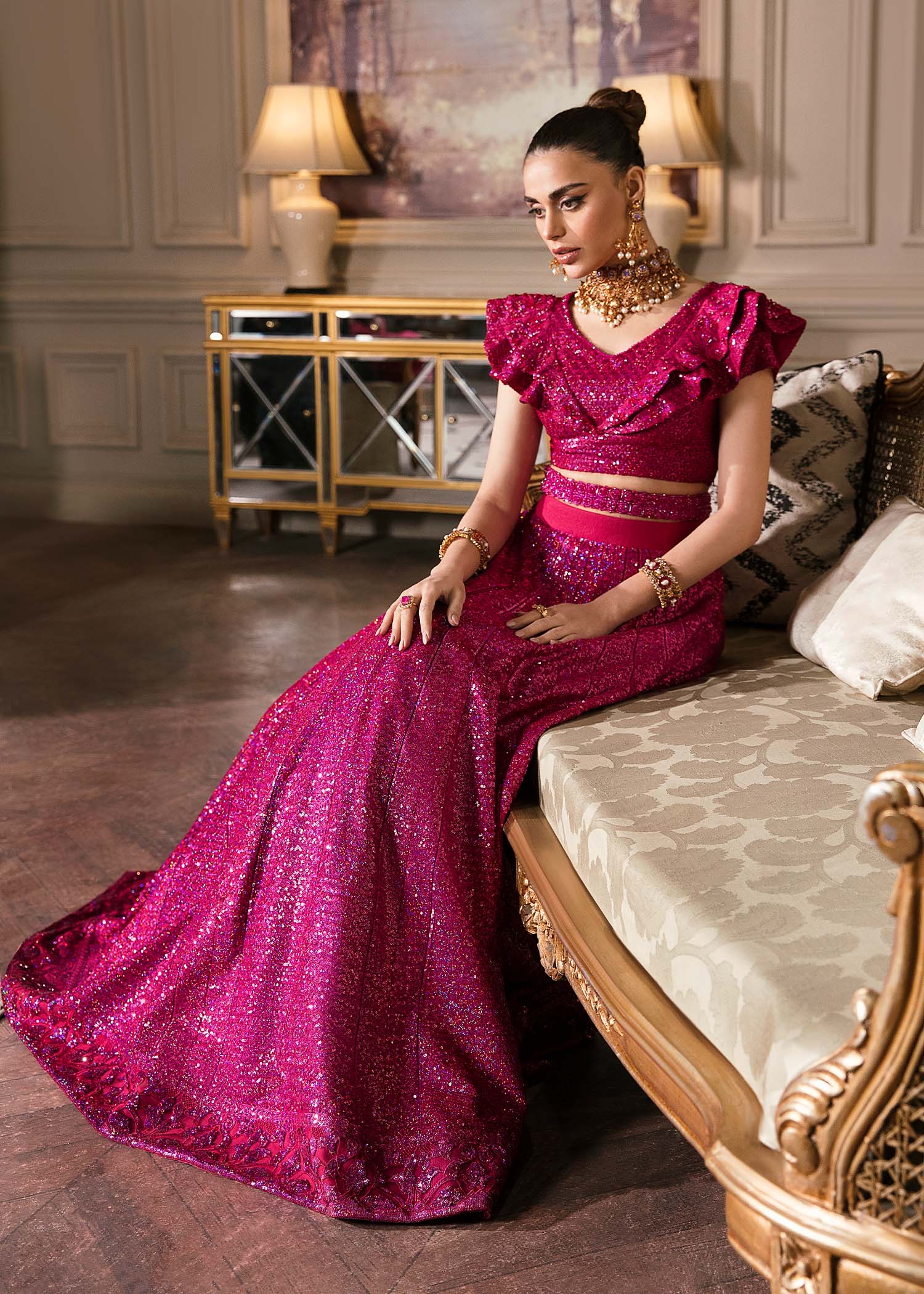 Waqas Shah | Malika - E - Elizabeth | FUCHSIA - Aqsa Fabrics
