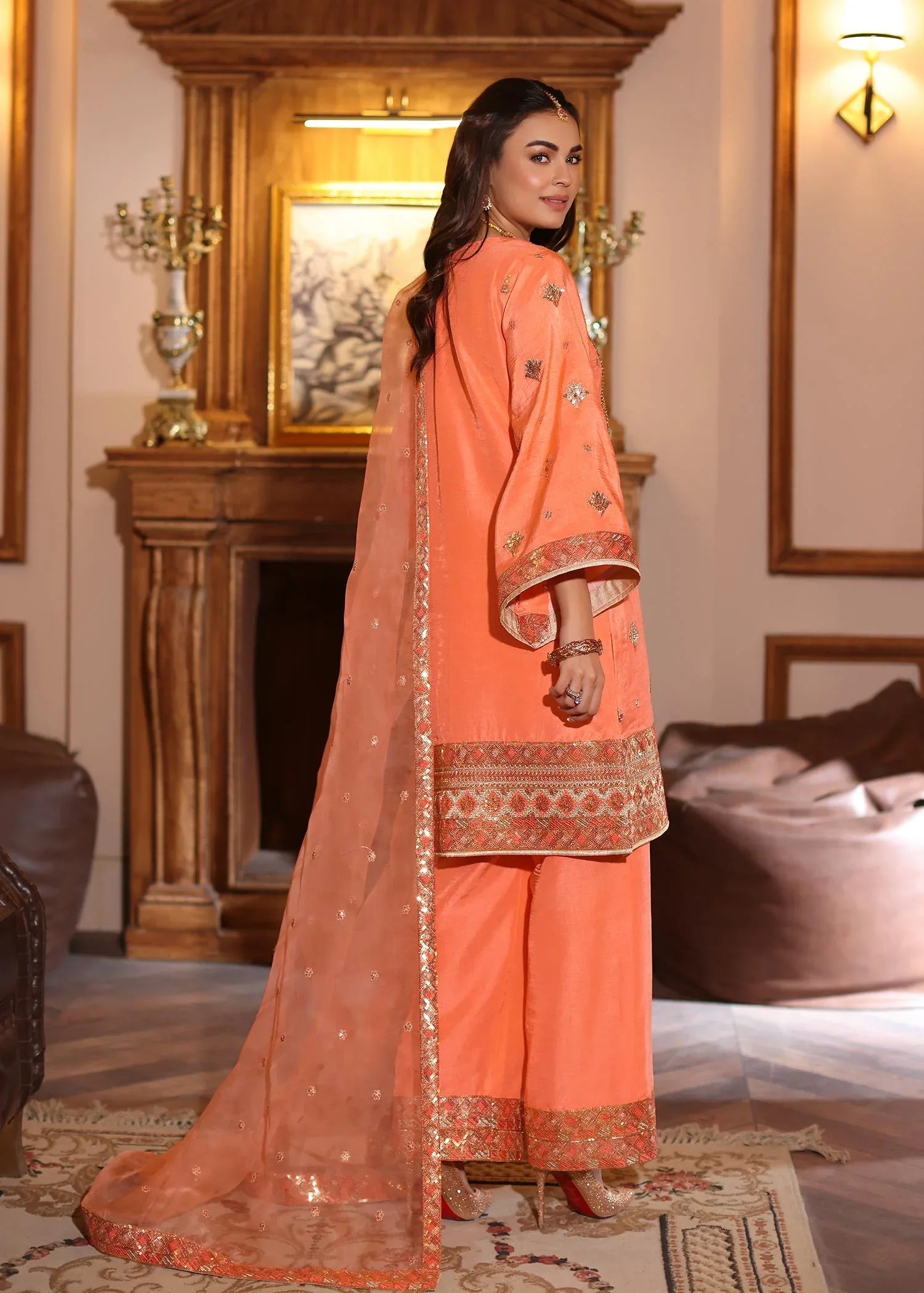 Waqas Shah | Meh-E-Nur | BLUSH - Aqsa Fabrics
