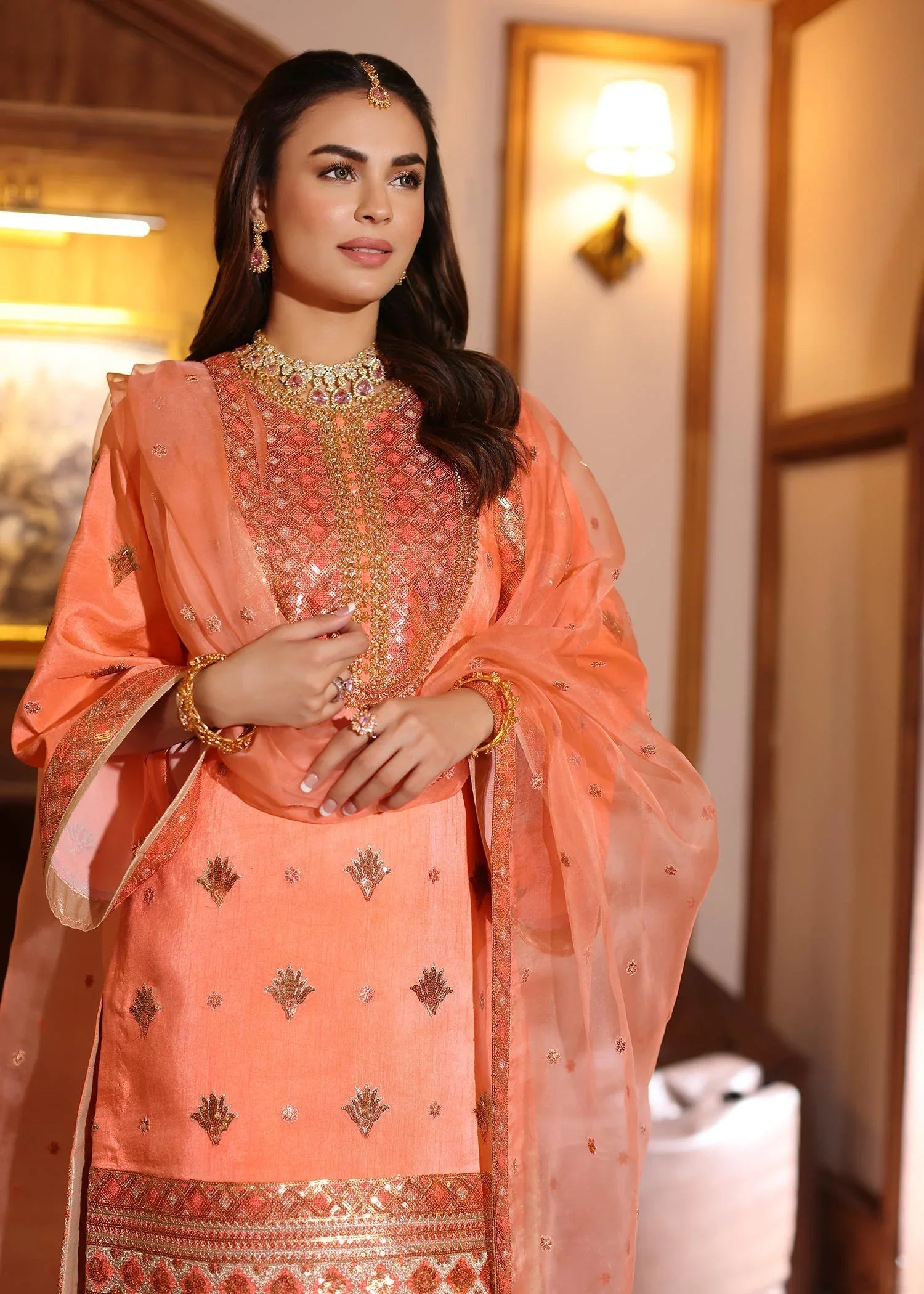 Waqas Shah | Meh-E-Nur | BLUSH - Aqsa Fabrics
