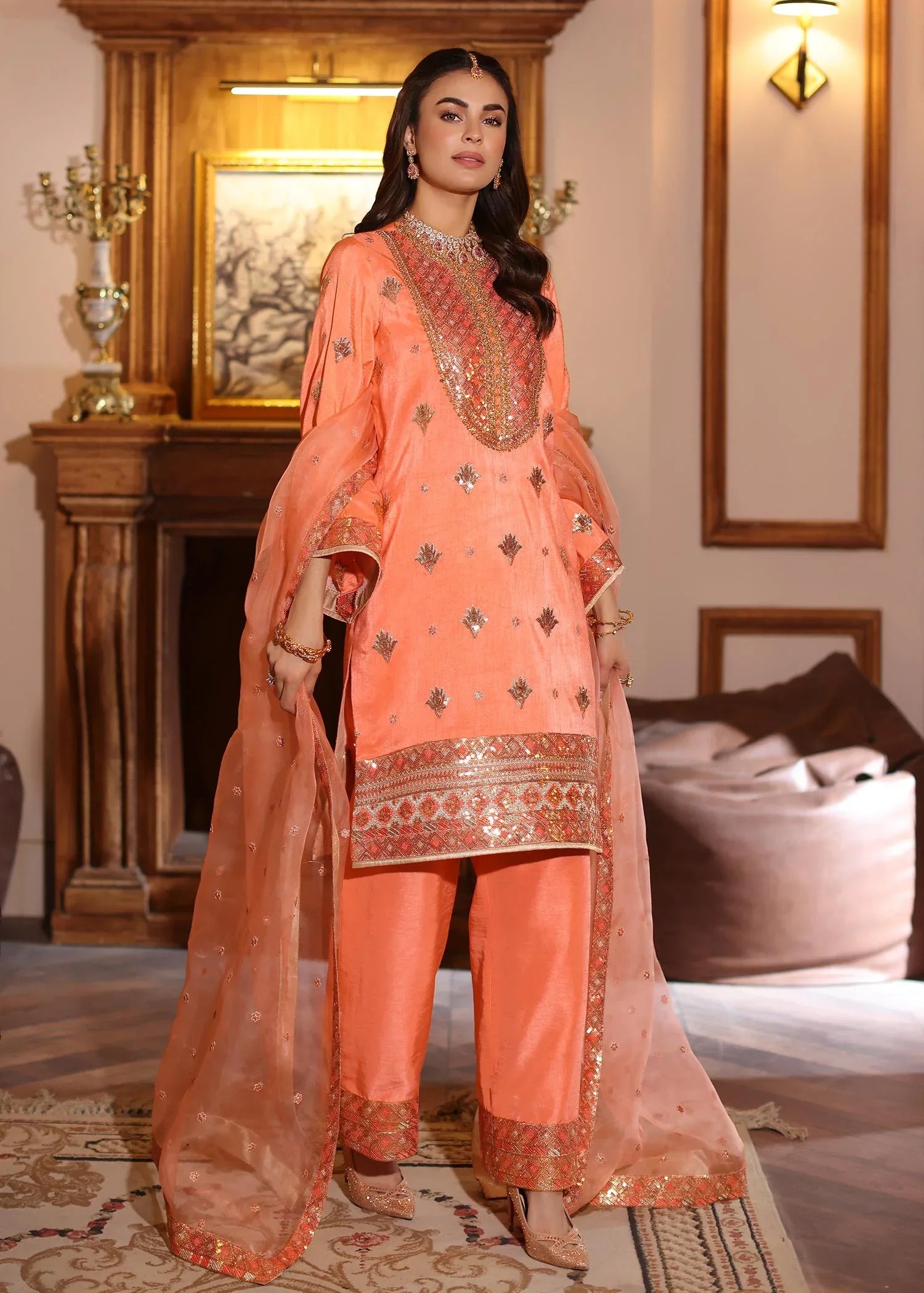 Waqas Shah | Meh-E-Nur | BLUSH - Aqsa Fabrics