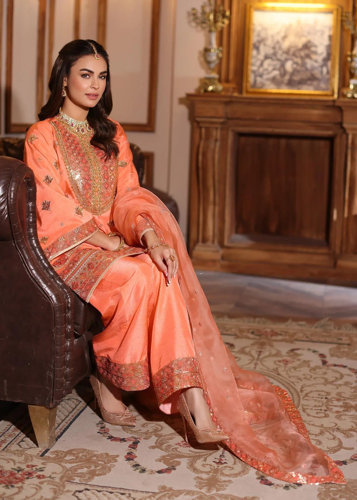 Waqas Shah | Meh-E-Nur | BLUSH - Aqsa Fabrics