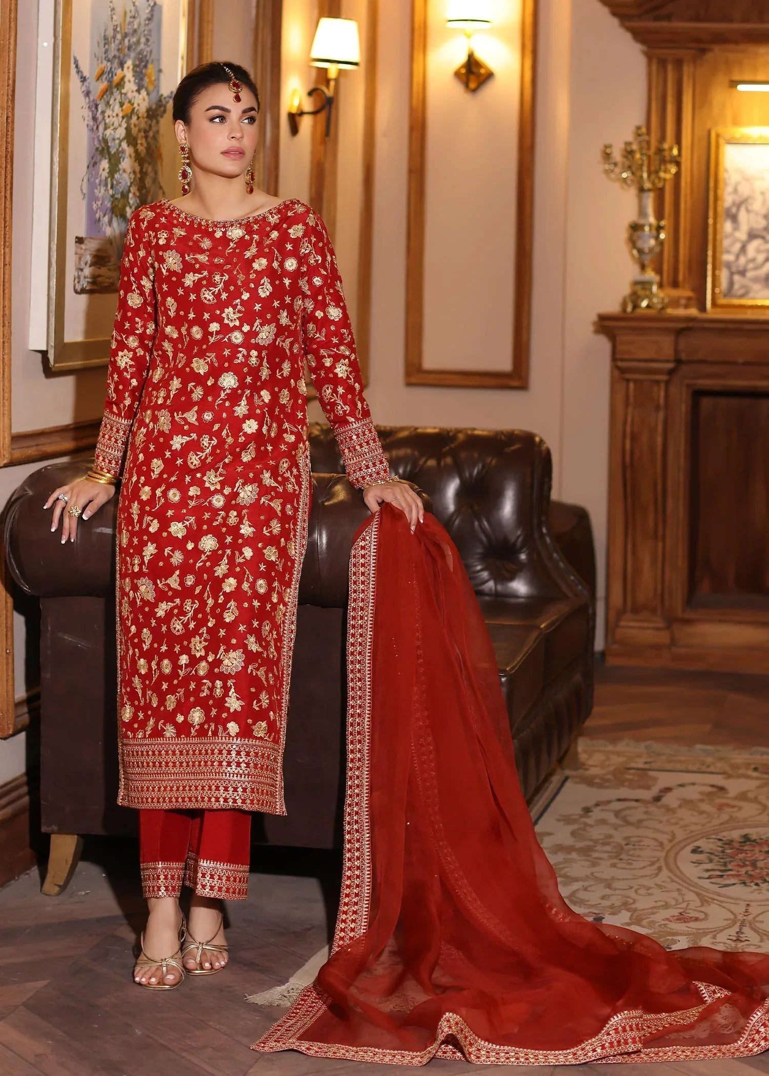 Waqas Shah | Meh-E-Nur | RED ROSE - Aqsa Fabrics