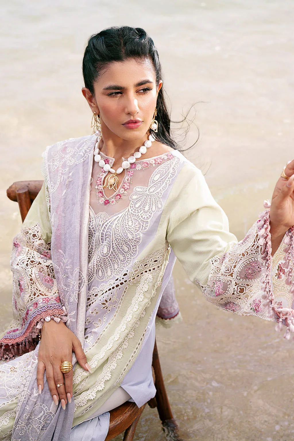 AJR Couture | Dastan Luxury Lawn 25 | Wave - Aqsa Fabrics