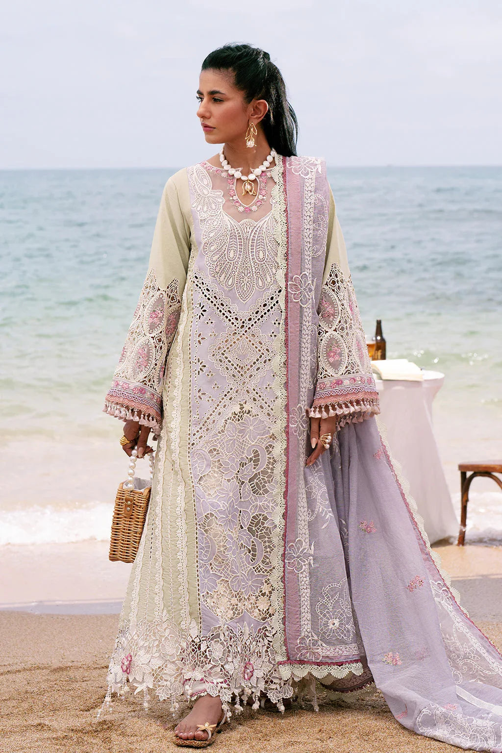 AJR Couture | Dastan Luxury Lawn 25 | Wave - Aqsa Fabrics