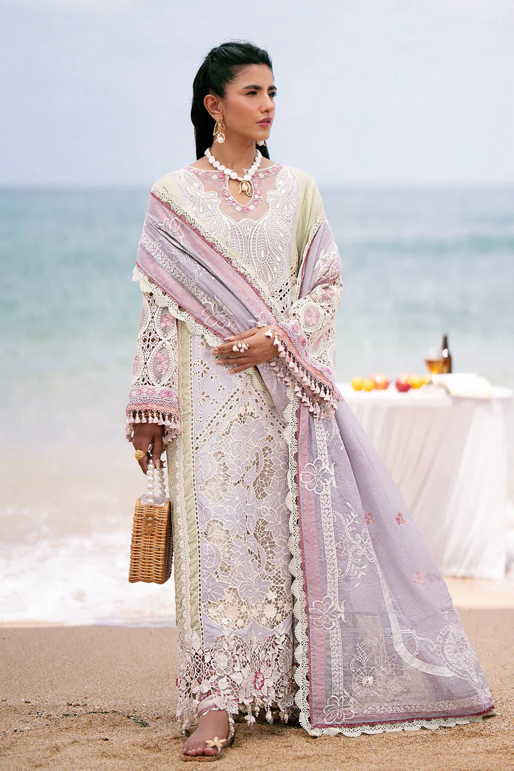 AJR Couture | Dastan Luxury Lawn 25 | Wave - Aqsa Fabrics