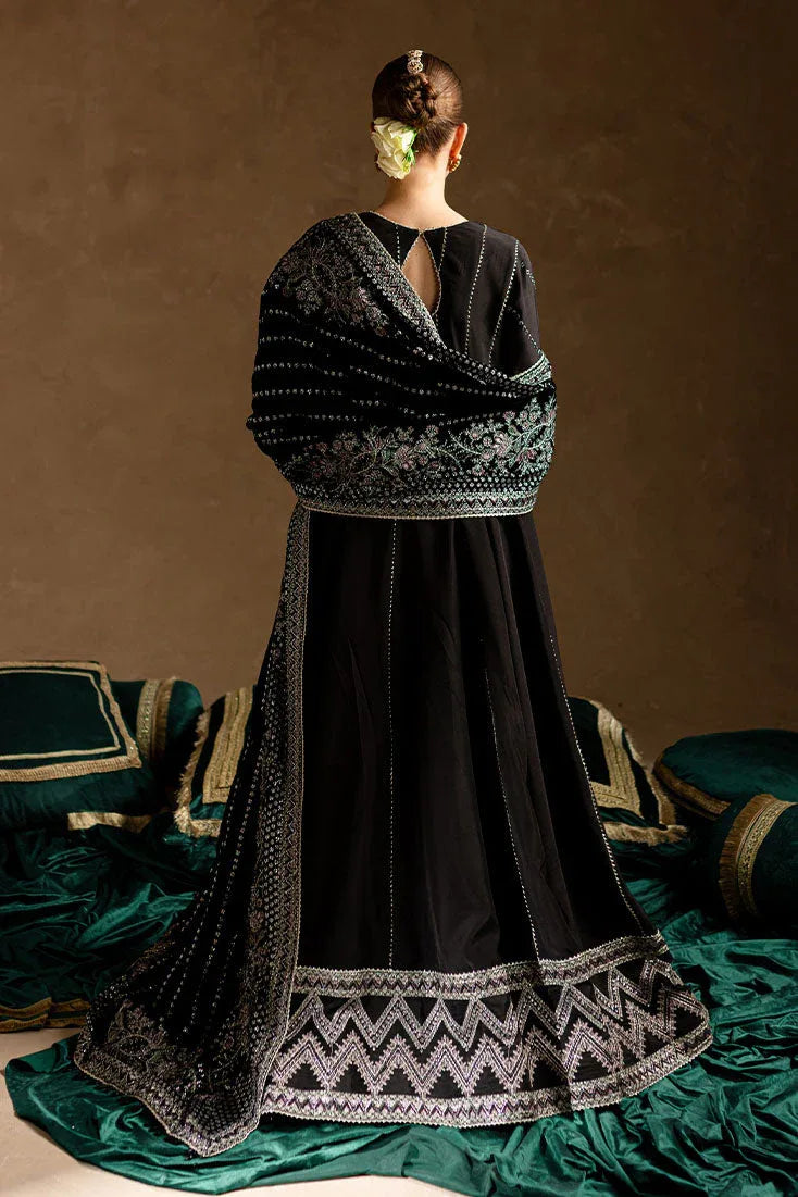 Marjjan | De Rose Velvet | MRV-14 (BLACK) - Aqsa Fabrics