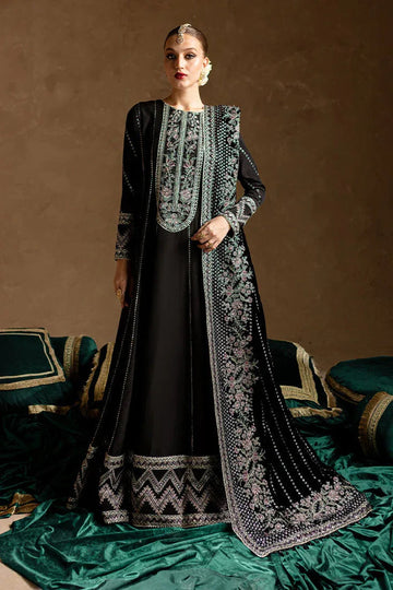 Marjjan | De Rose Velvet | MRV-14 (BLACK) - Aqsa Fabrics