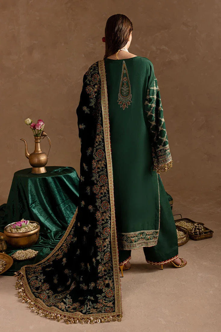 Marjjan | De Rose Velvet | MRV-11 (GREEN) - Aqsa Fabrics