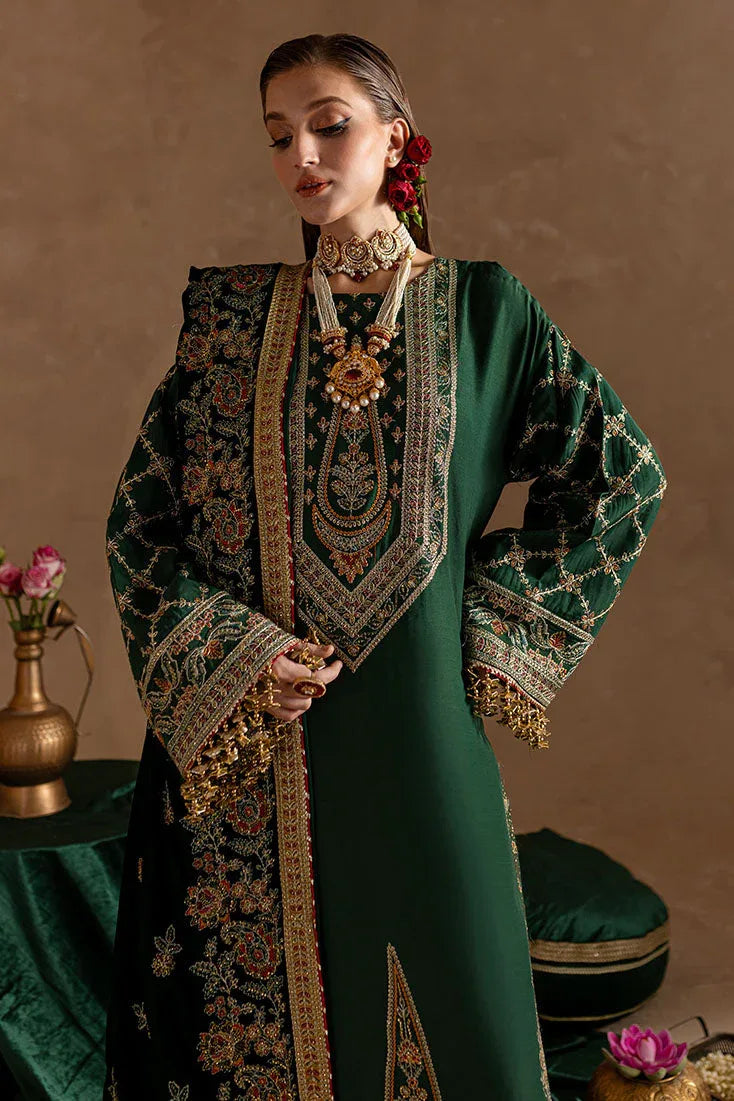 Marjjan | De Rose Velvet | MRV-11 (GREEN) - Aqsa Fabrics