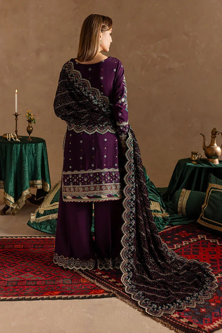 Marjjan | De Rose Velvet | MRV-12 (PURPLE) - Aqsa Fabrics