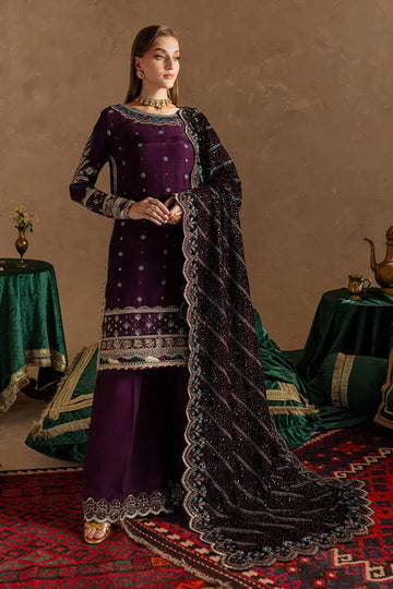 Marjjan | De Rose Velvet | MRV-12 (PURPLE) - Aqsa Fabrics