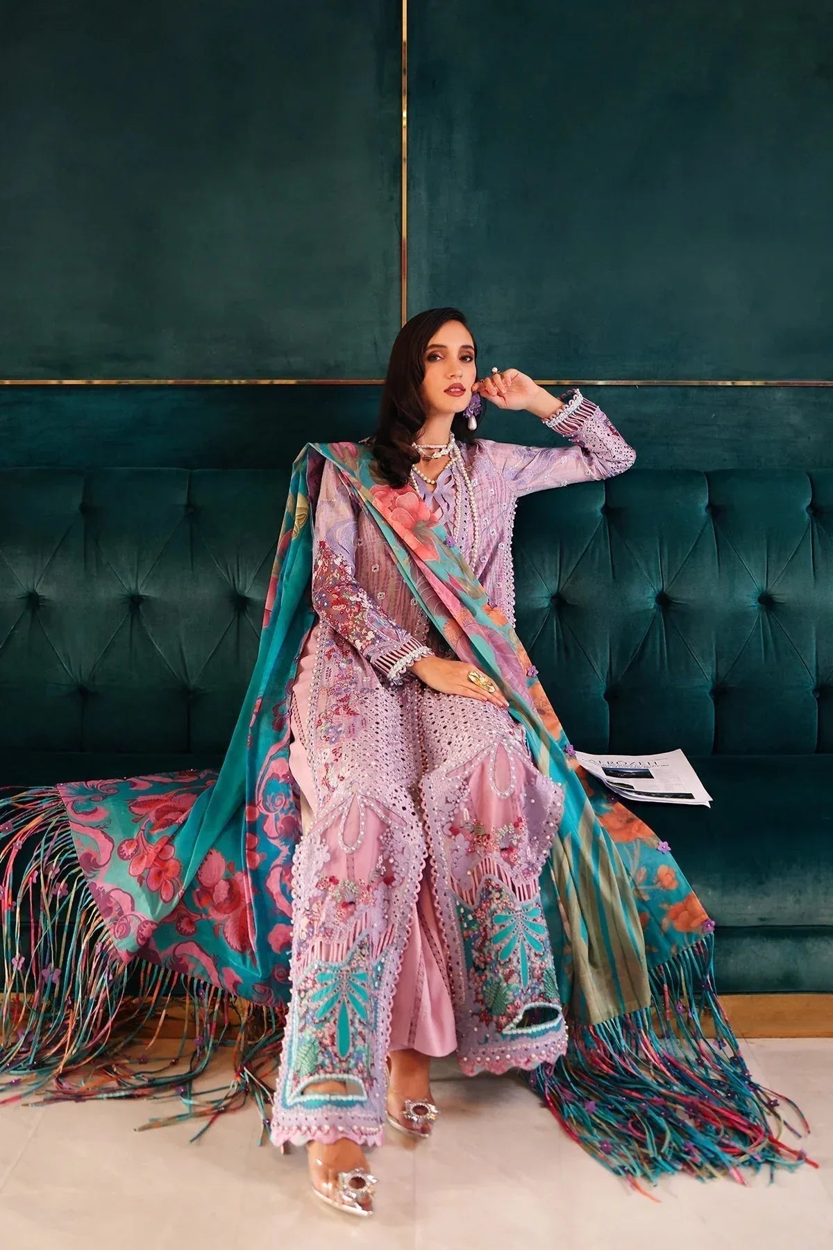 Afrozeh | Luxury Embroidered & Printed Lawn | Chrysa - Aqsa Fabrics