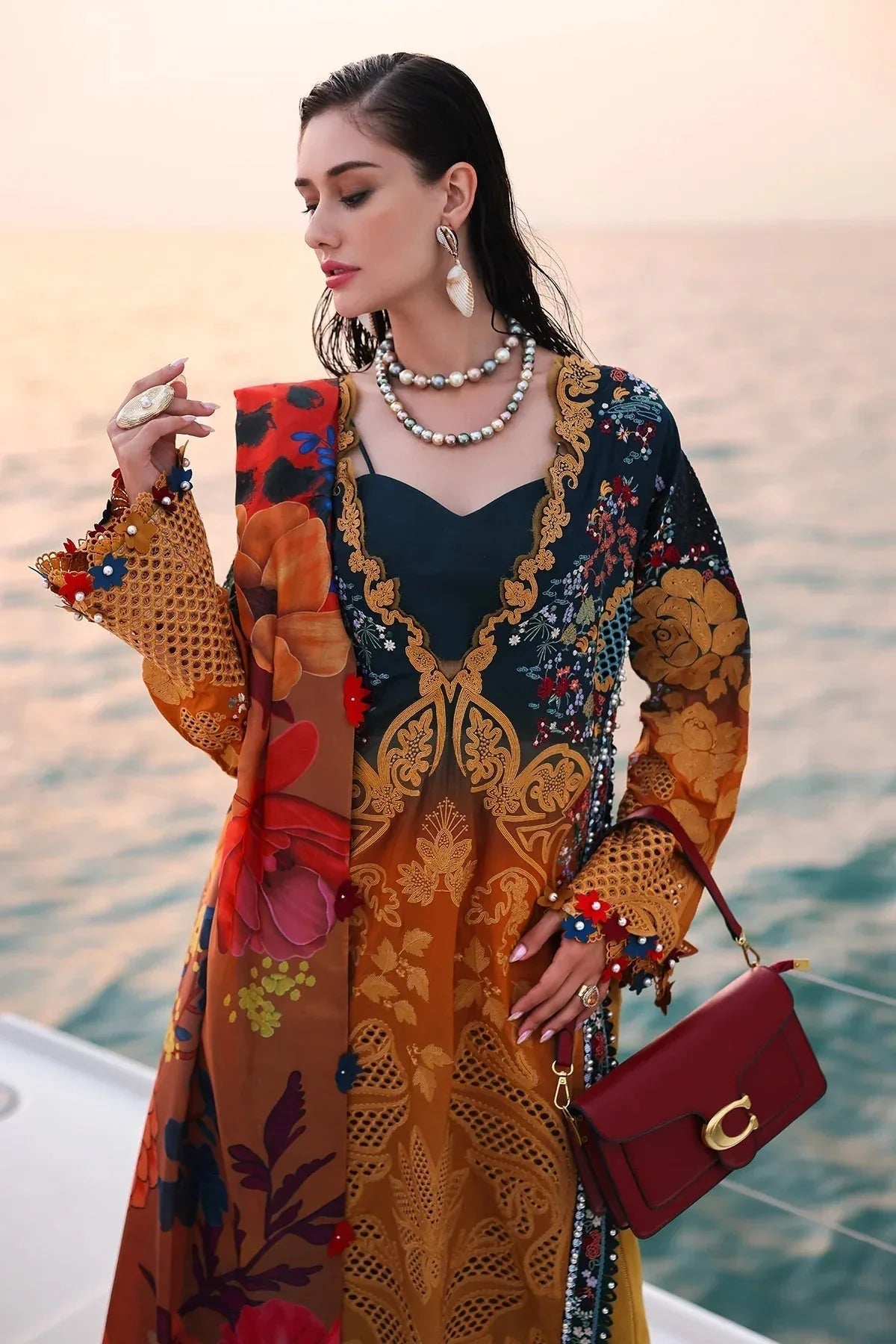 Afrozeh | Luxury Embroidered & Printed Lawn | Halcy - Aqsa Fabrics