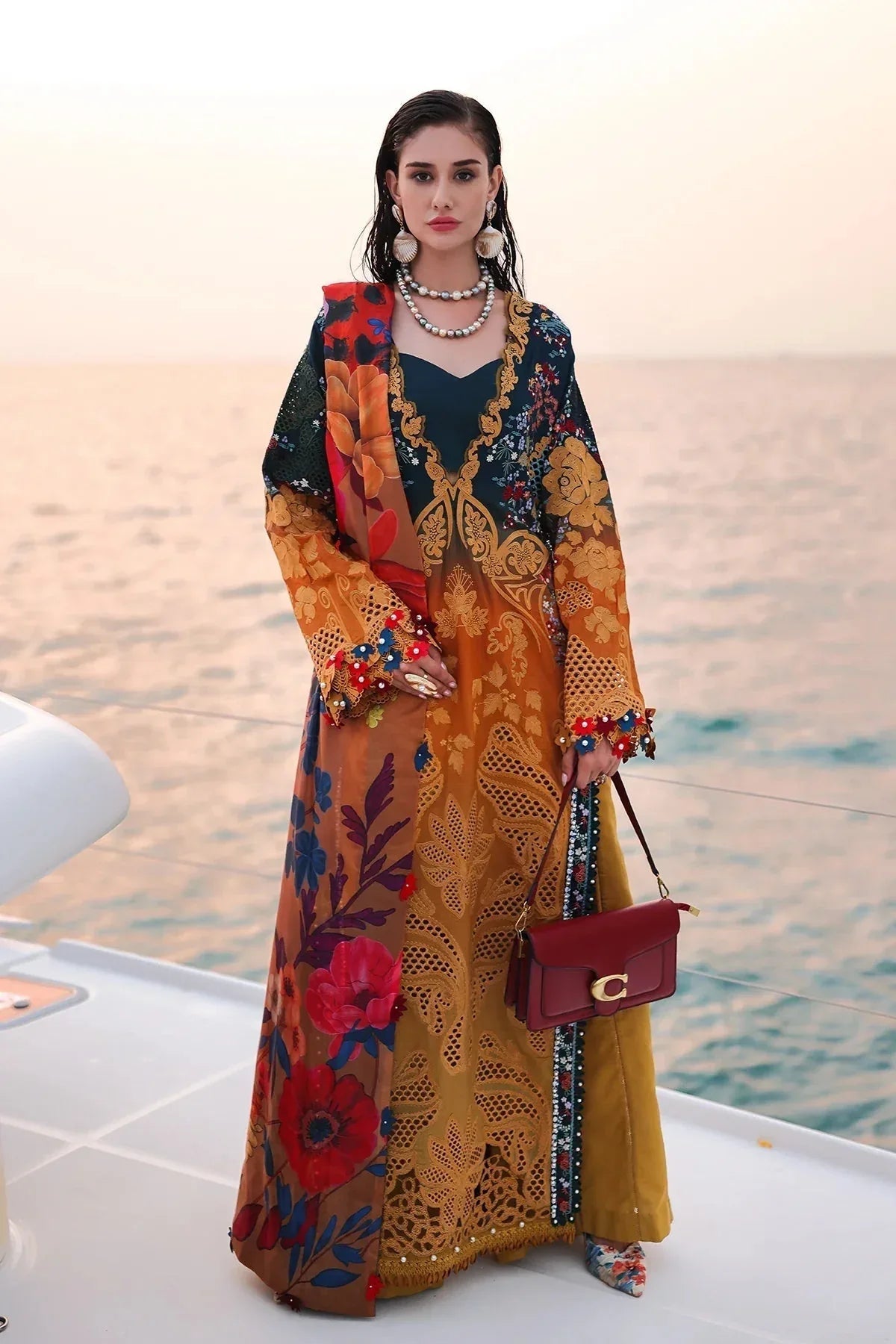 Afrozeh | Luxury Embroidered & Printed Lawn | Halcy - Aqsa Fabrics