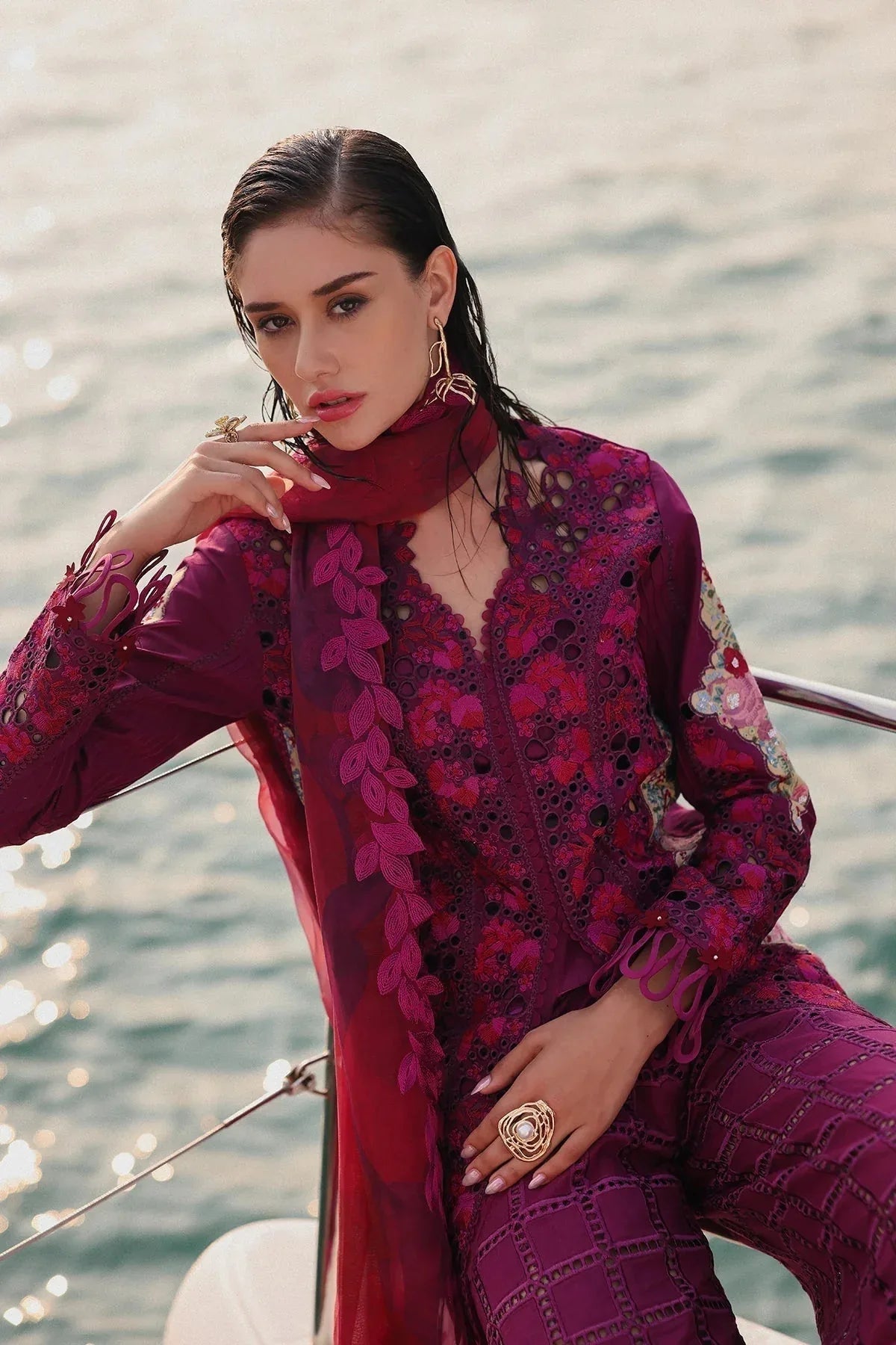 Afrozeh | Luxury Embroidered & Printed Lawn | Serene - Aqsa Fabrics