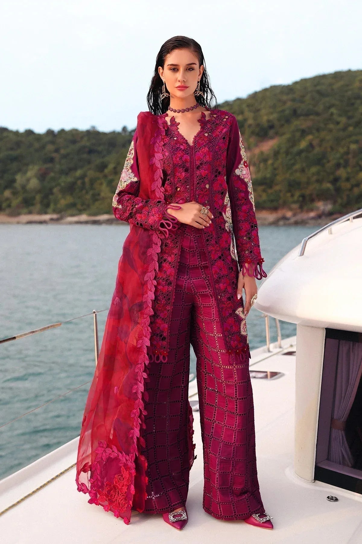 Afrozeh | Luxury Embroidered & Printed Lawn | Serene - Aqsa Fabrics