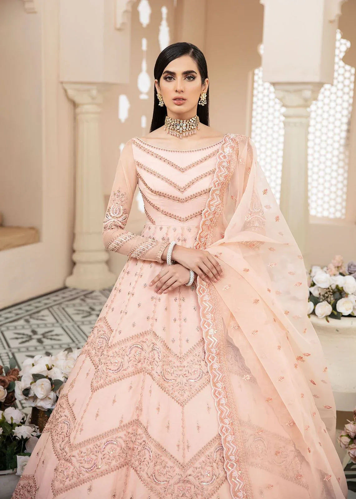 AKBAR ASLAM BLUSH U-1442 FORMAL COLLECTION STITCHED - Aqsa Fabrics