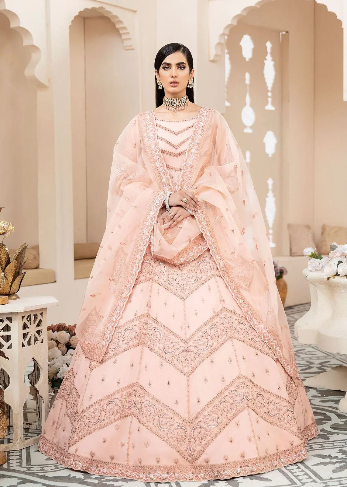 AKBAR ASLAM BLUSH U-1442 FORMAL COLLECTION STITCHED - Aqsa Fabrics