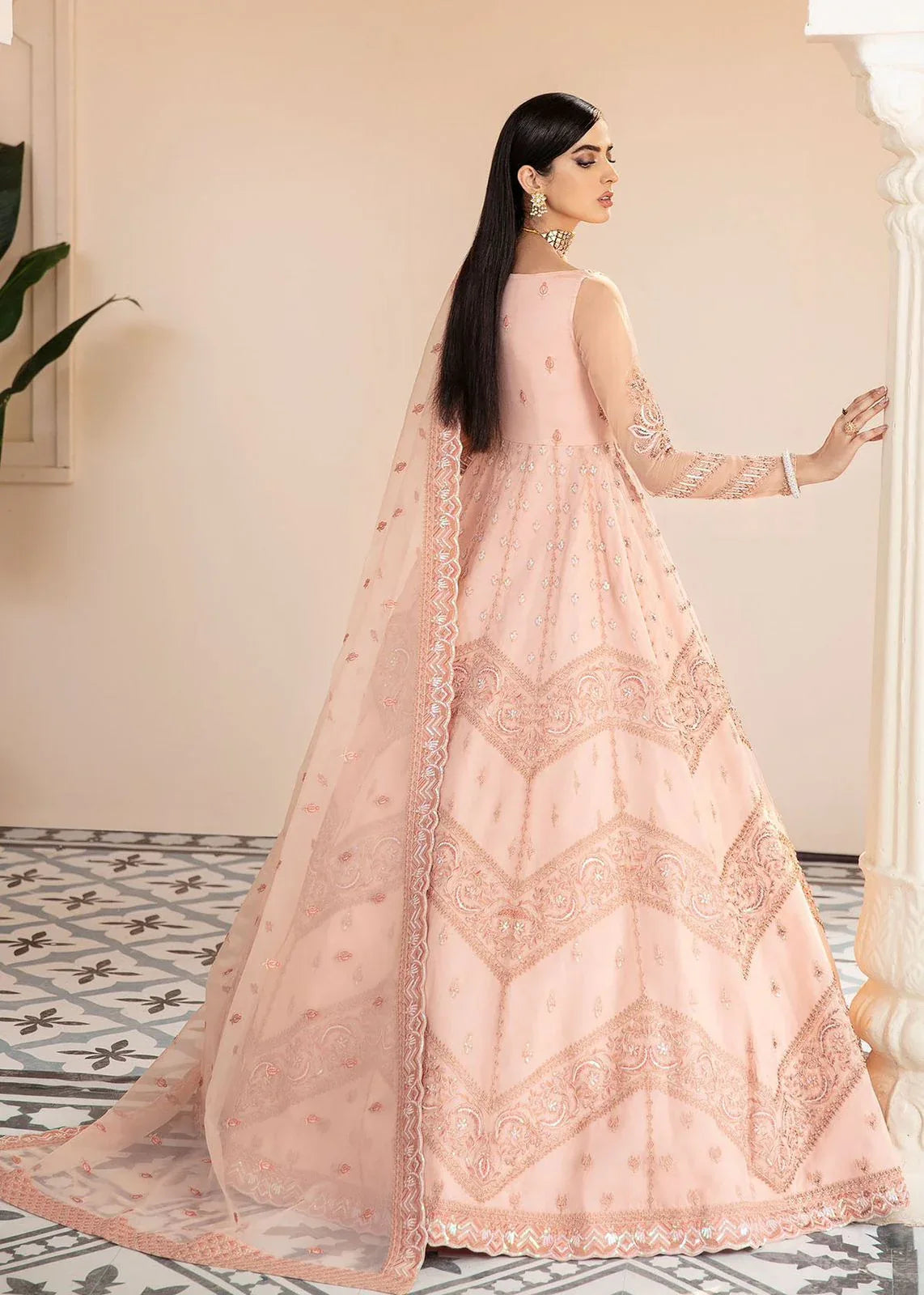 AKBAR ASLAM BLUSH U-1442 FORMAL COLLECTION STITCHED - Aqsa Fabrics