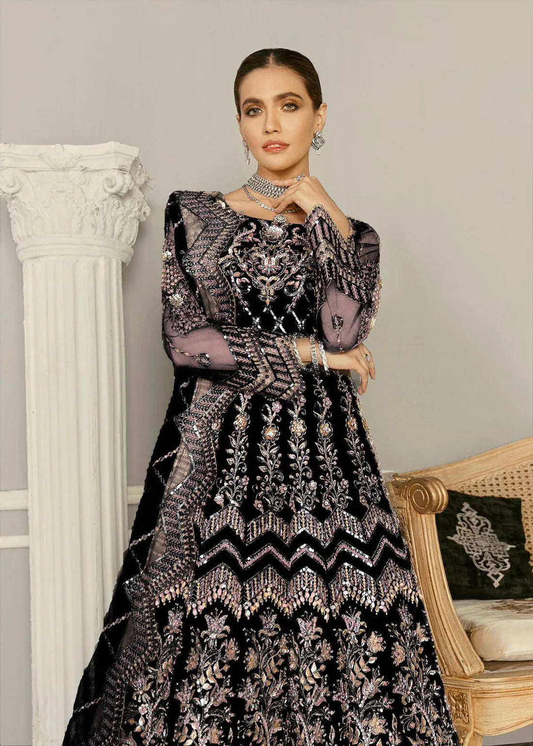 AKBAR ASLAM WISTERIA  U-1366 FORMAL COLLECTION STITCHED - Aqsa Fabrics