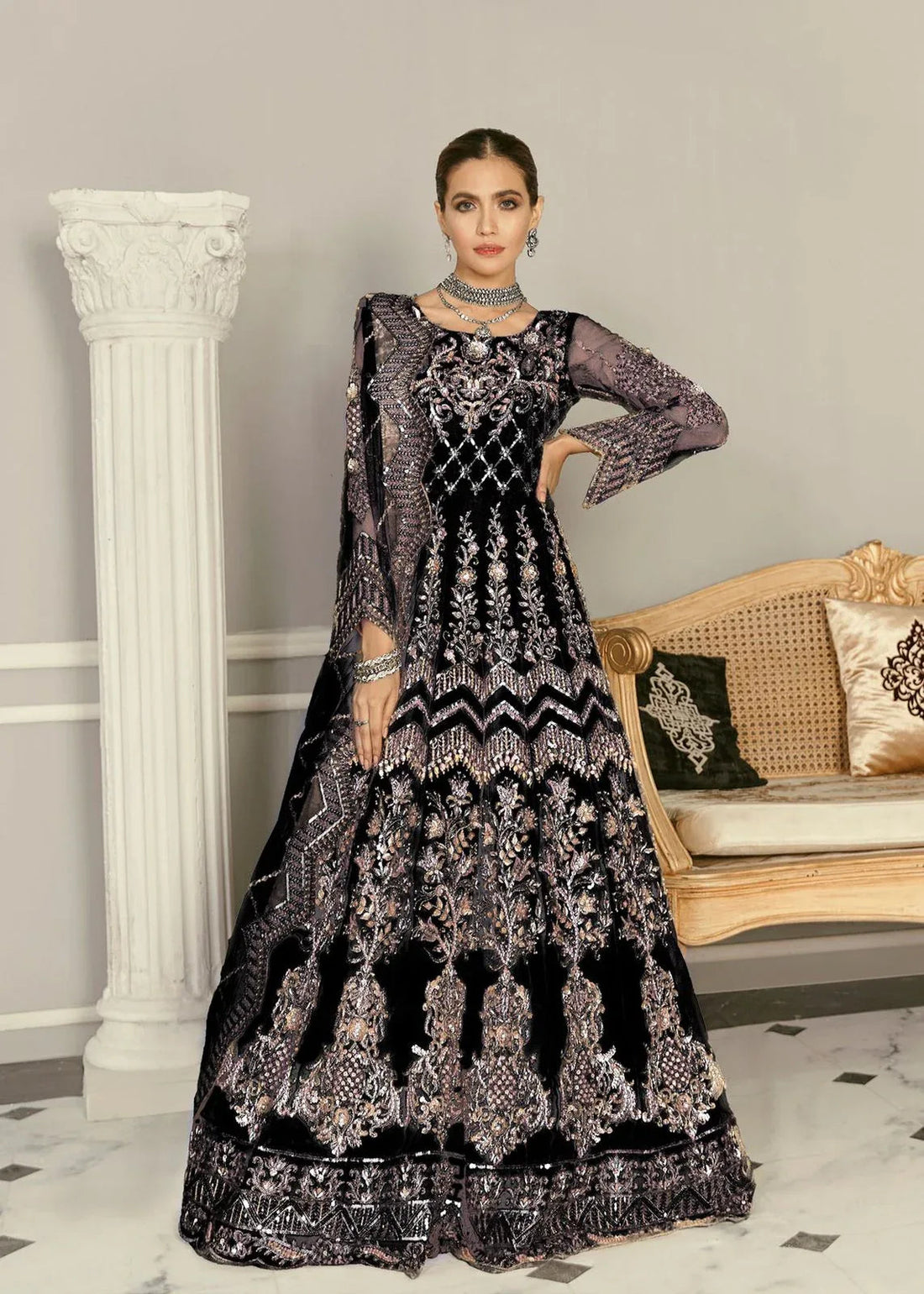 AKBAR ASLAM WISTERIA  U-1366 FORMAL COLLECTION STITCHED - Aqsa Fabrics