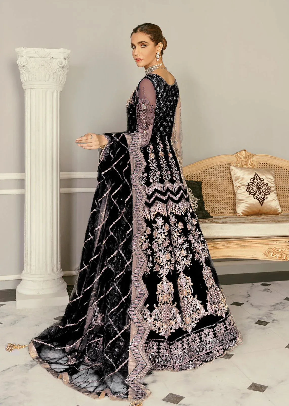 AKBAR ASLAM WISTERIA  U-1366 FORMAL COLLECTION STITCHED - Aqsa Fabrics