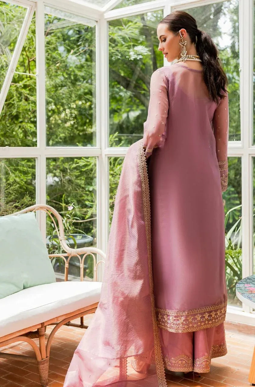 Maryum N Maria | Sorina Luxury Chiffon 23 | Dusty Rose (MW23-509) - Aqsa Fabrics