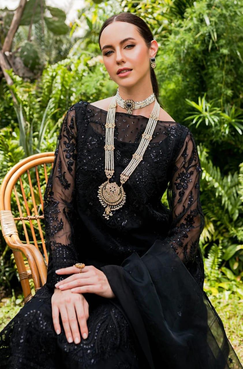 Maryum N Maria | Sorina Luxury Chiffon 23 | Raven (MW23-507) - Aqsa Fabrics