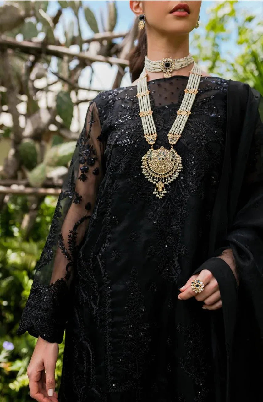 Maryum N Maria | Sorina Luxury Chiffon 23 | Raven (MW23-507) - Aqsa Fabrics