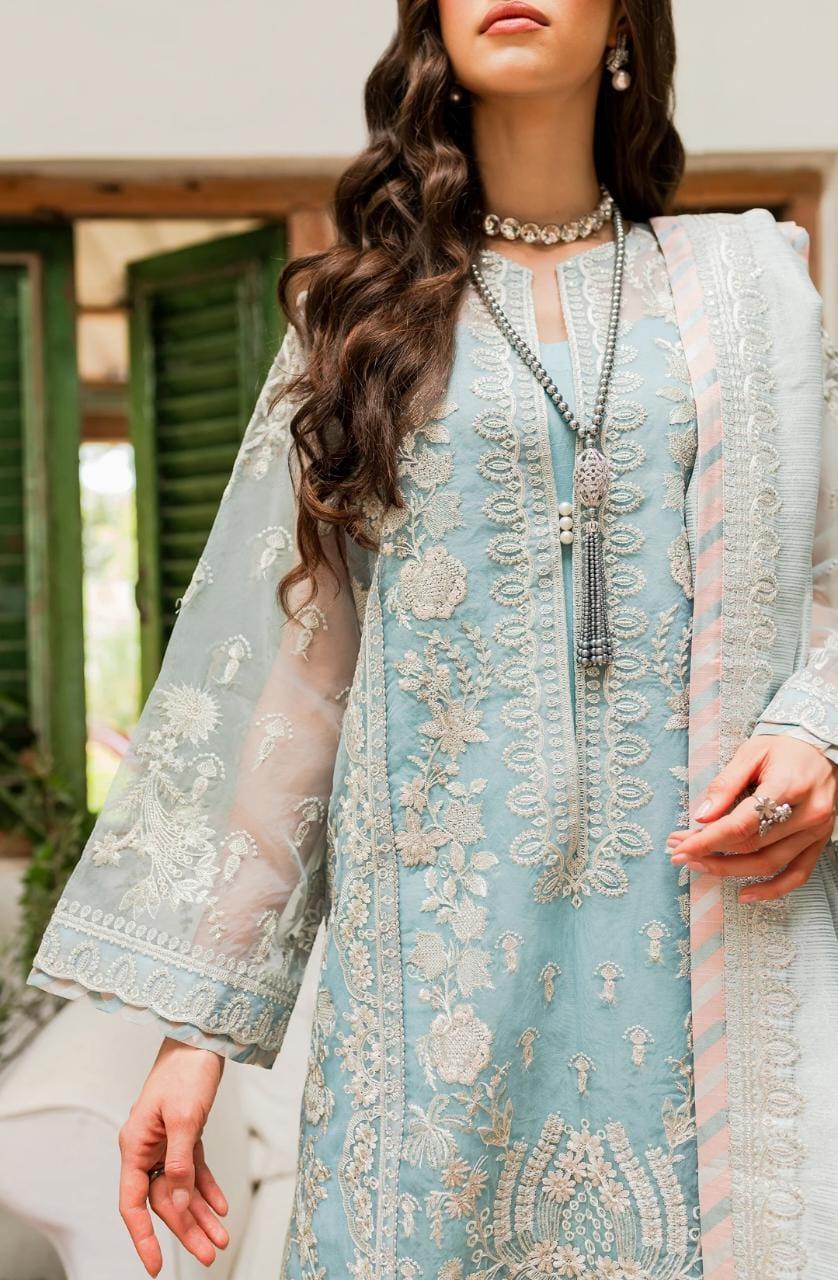 Maryum N Maria | Sorina Luxury Chiffon 23 | Sky Light (MW23-502) - Aqsa Fabrics