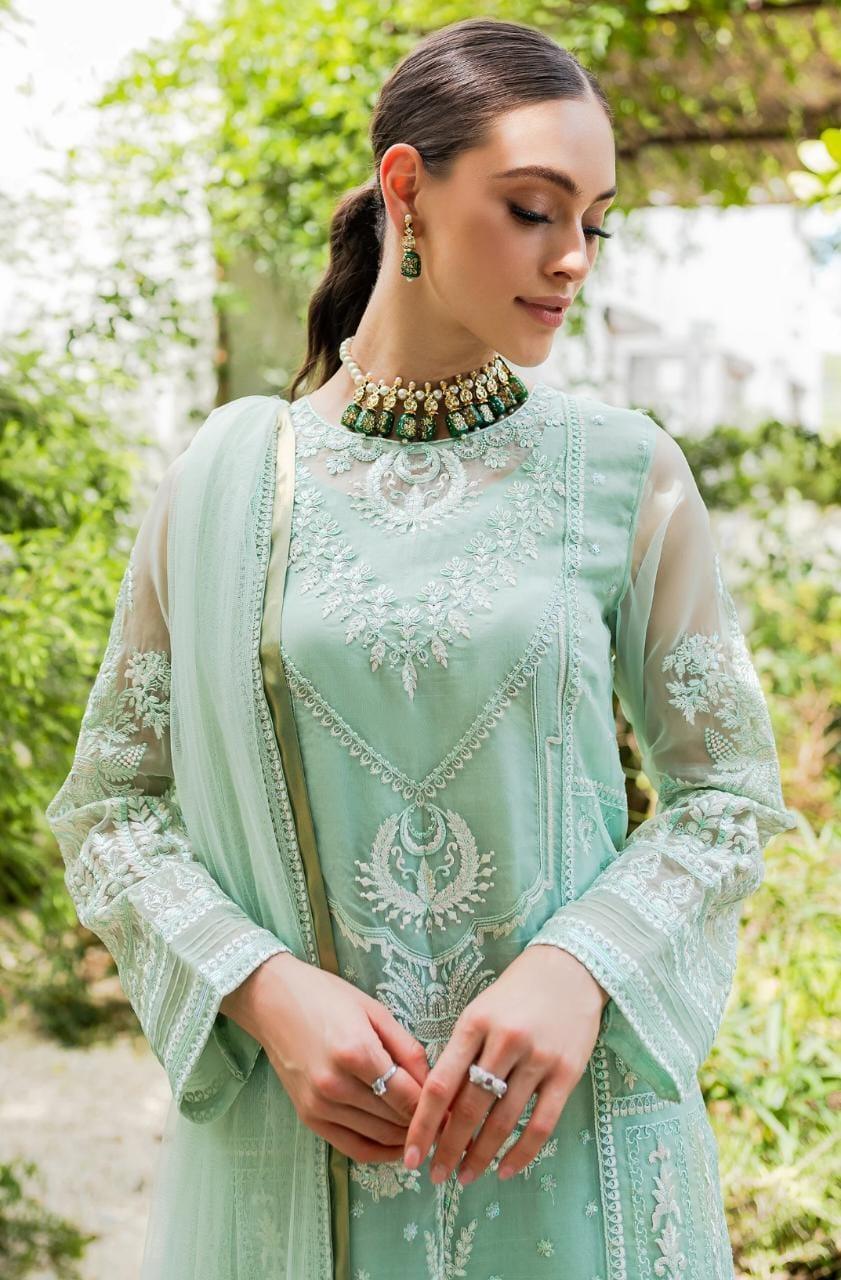 Maryum N Maria | Sorina Luxury Chiffon 23 | Beach Glass (MW23-504) - Aqsa Fabrics