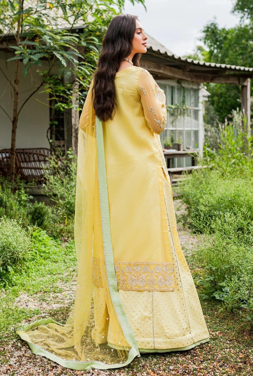 Maryum N Maria | Sorina Luxury Chiffon 23 | Lemon Zest (MW23-508) - Aqsa Fabrics