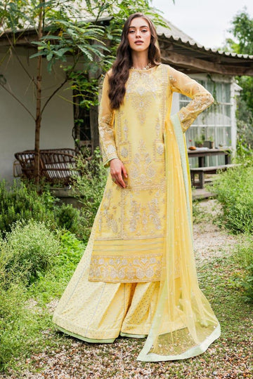 Maryum N Maria | Sorina Luxury Chiffon 23 | Lemon Zest (MW23-508) - Aqsa Fabrics