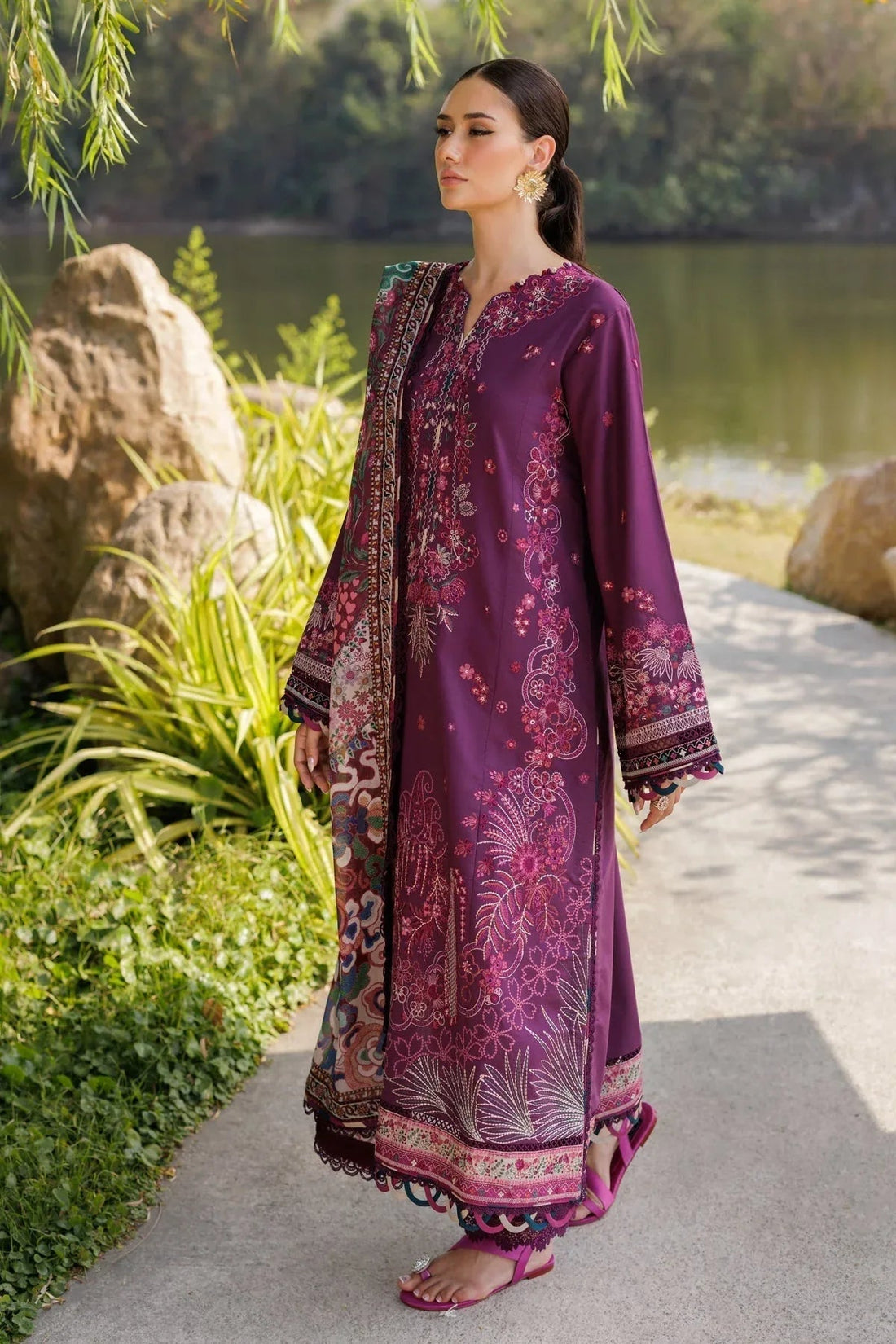 Xenia Formals | Luxury Lawn 25 | VIOLET - Aqsa Fabrics
