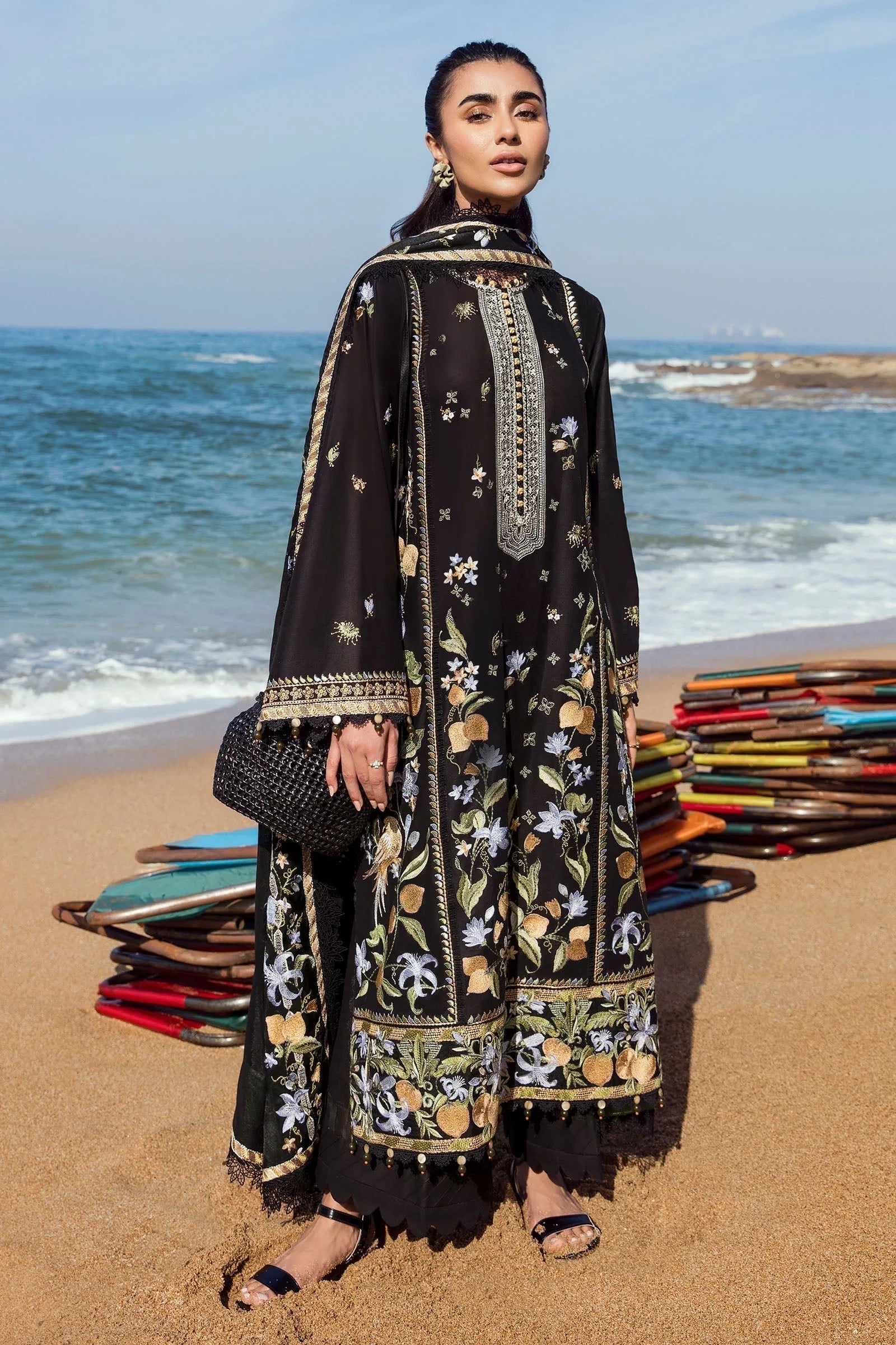 ZAHA LUXURY LAWN LEYA (ZL23-07 B) - Aqsa Fabrics